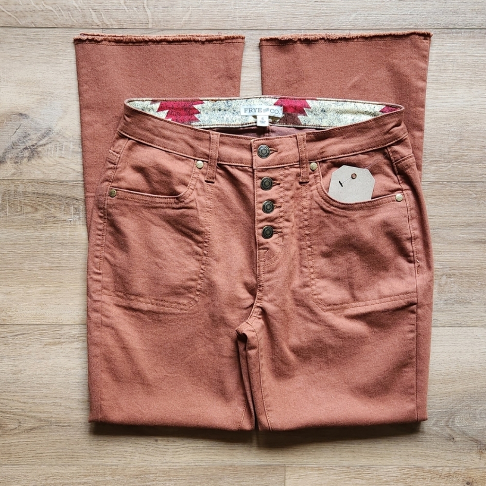 Frye and co women's jeans, size 6, color cognac - Picture 2 of 6